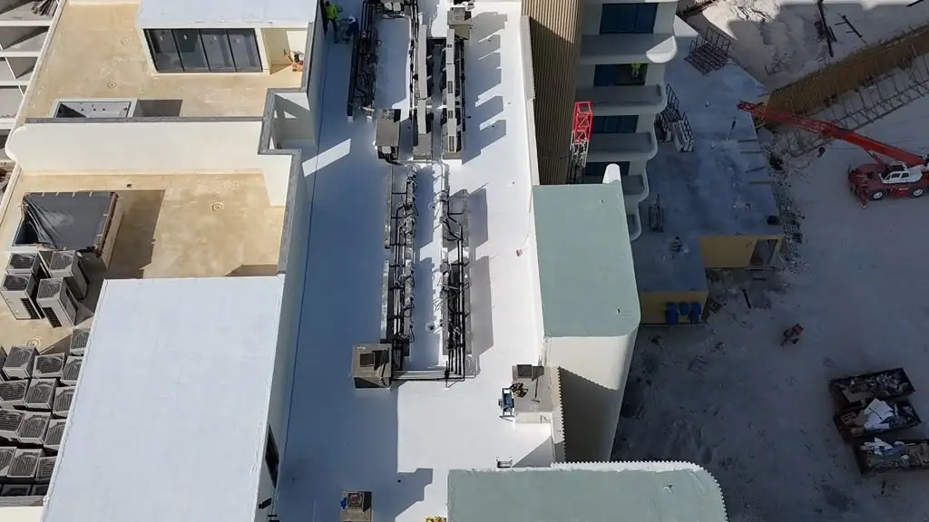 Overhead view of the rooftop mechanical areas, St. Regis, Turks and Caicos