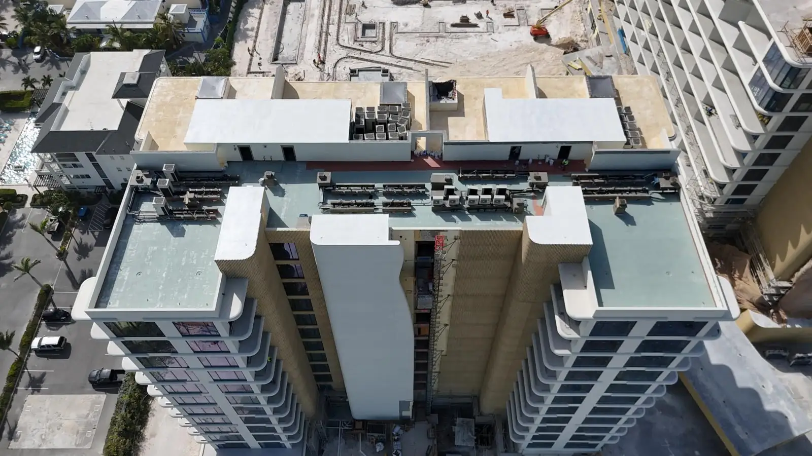 Aerial view of the full building, St. Regis, Turks and Caicos